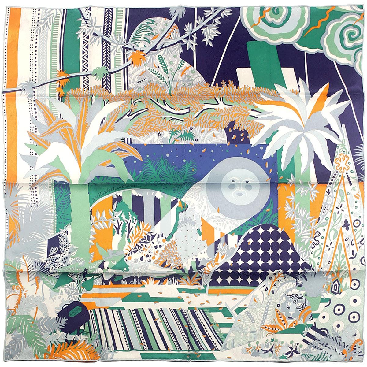 Hermes Scarf "Acte III, Scene I, La Clairiere" by Édouard Baribeaud 70cm Silk | Carre Foulard