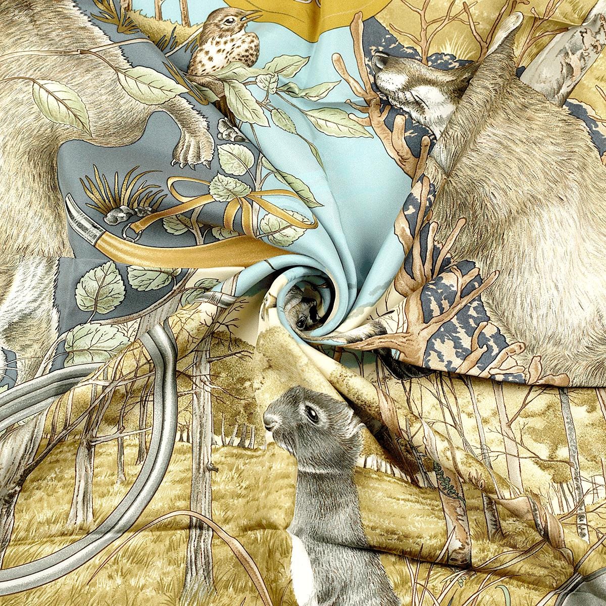 Hermes Scarf "Chasse au Bois" by Carl De Parcevaux 90cm Silk | Carre Foulard