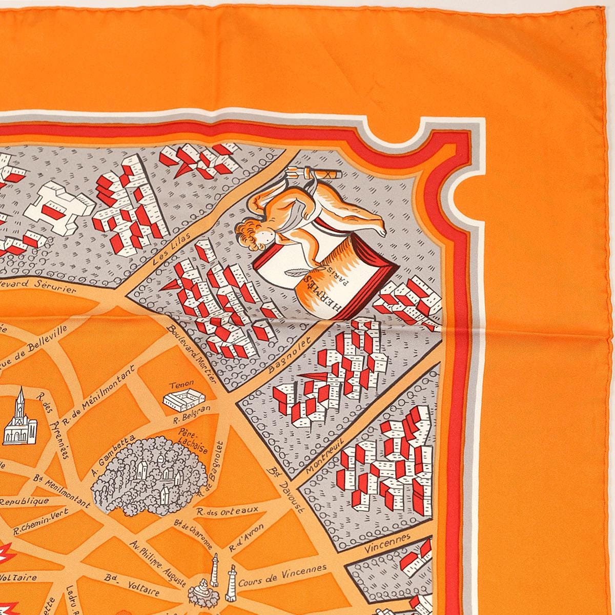 Hermes Scarf "Les Amoureux de Paris" by Maurice Tranchant 90cm Silk | Foulard Carre