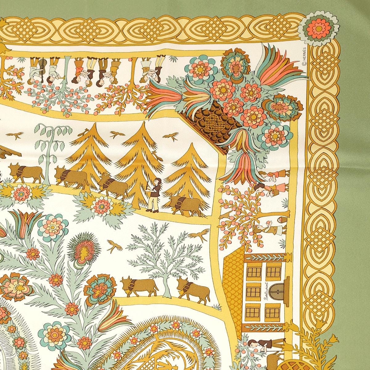 Hermes Scarf "Decoupages" by Anne Rosat 90cm Silk