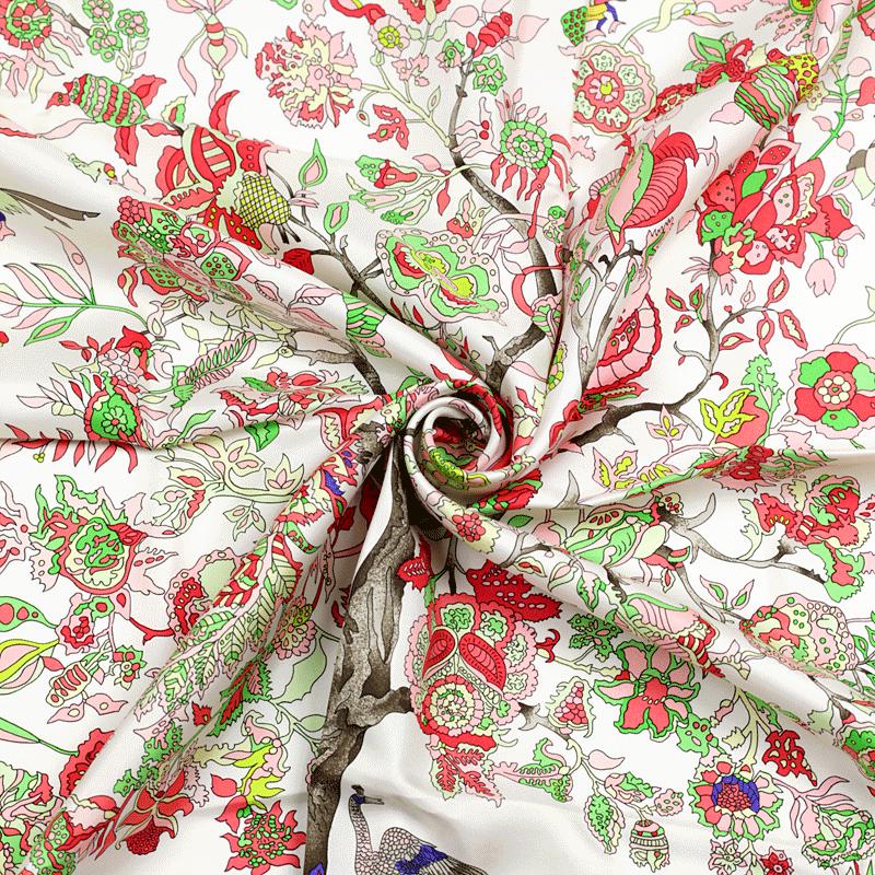 Hermes Scarf "Fantaisies Indiennes" by Loïc Dubigeon 90cm Silk