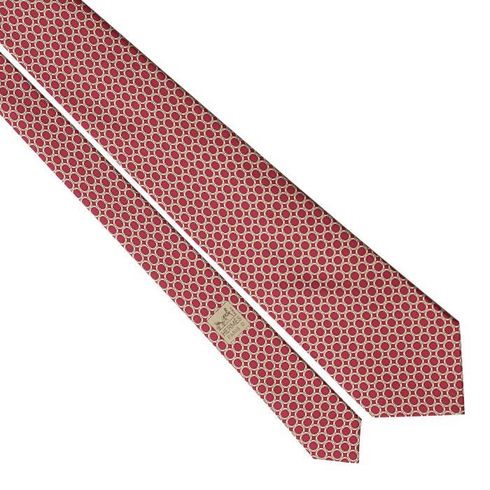 Hermes Men's Silk Tie Geometric H Pattern 5393