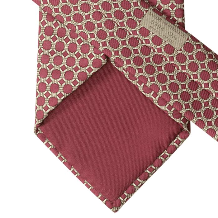 Hermes Men's Silk Tie Geometric H Pattern 5393