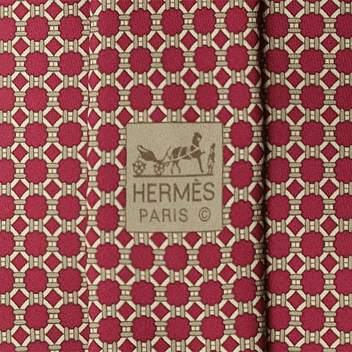 Hermes Men's Silk Tie Geometric H Pattern 5393