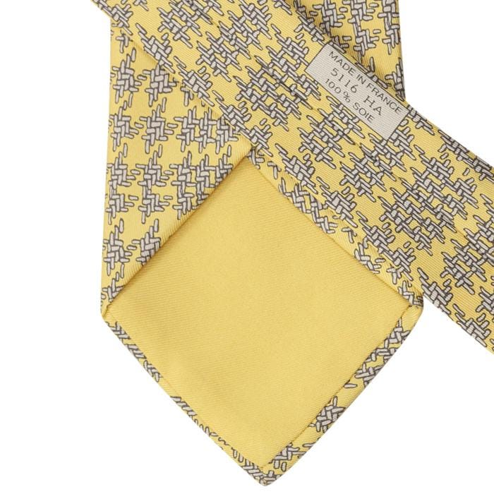 Hermes Men's Silk Tie Geometric Pattern 5116