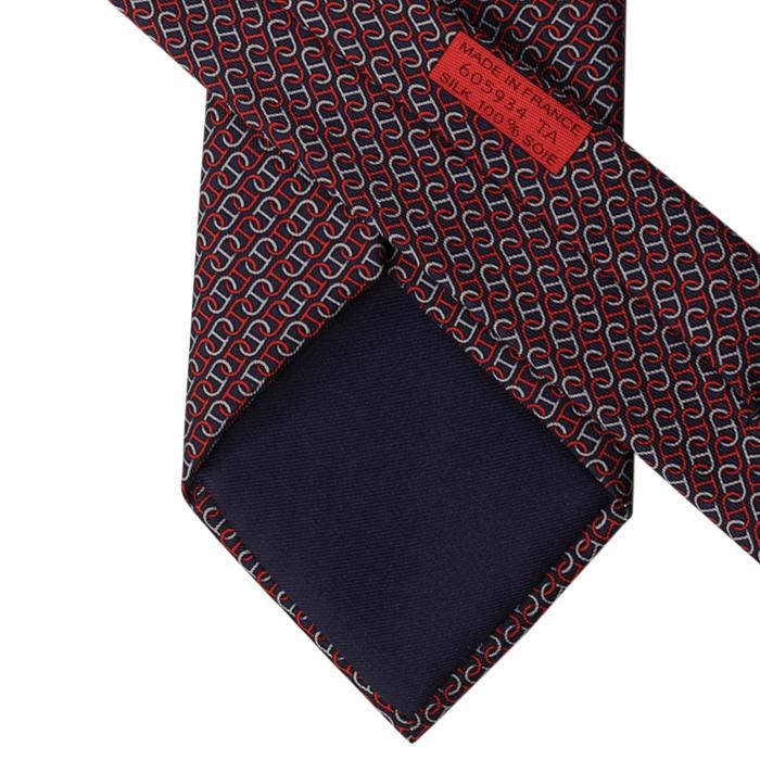 Hermes Men's Silk Tie Chaine d'Ancre Pattern 605934 | Necktie Cravate