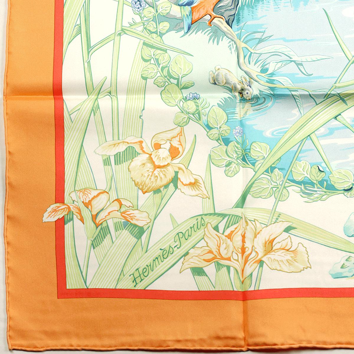 Hermes Scarf "Emerald Necklace Party in the Park" by Laurence Bourthoumieux Vintage 90cm Silk | Carre Foulard Limited Edition