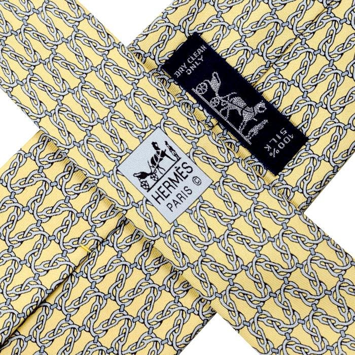 Hermes Men's Silk Tie Geometric Pattern 5482