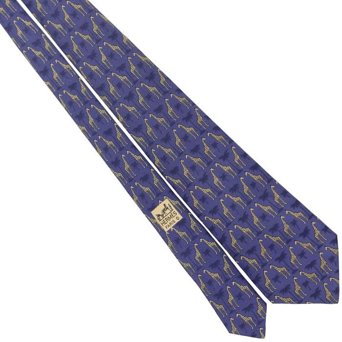 Hermes Men's Silk Tie Giraffes Pattern 7314 | Necktie Cravate