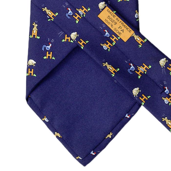 Hermes Men's Silk Tie Whimsical Animals Pattern 5029 | Necktie Cravate