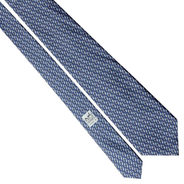 Hermes Men's Silk Tie Bird on a Wire Pattern 5514 | Necktie Cravate