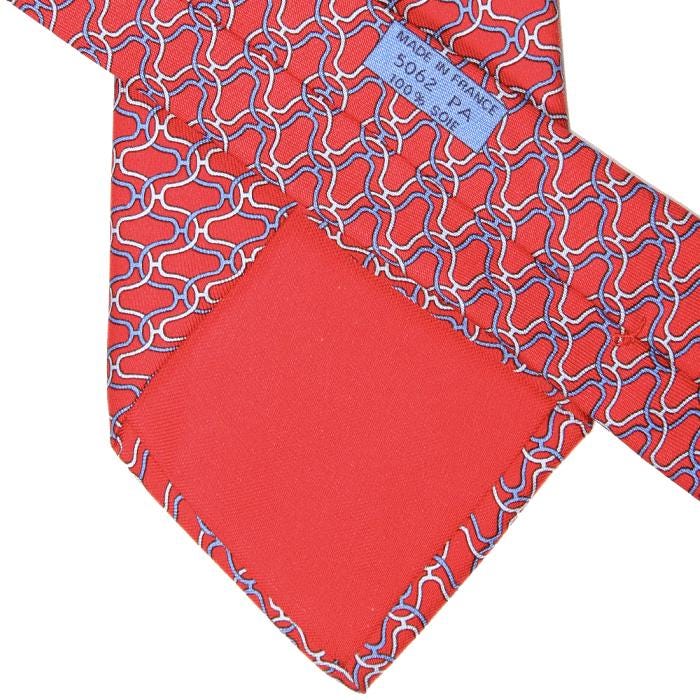 Hermes Men's Silk Tie Geometric H Helix Pattern 5062 | Necktie Cravate