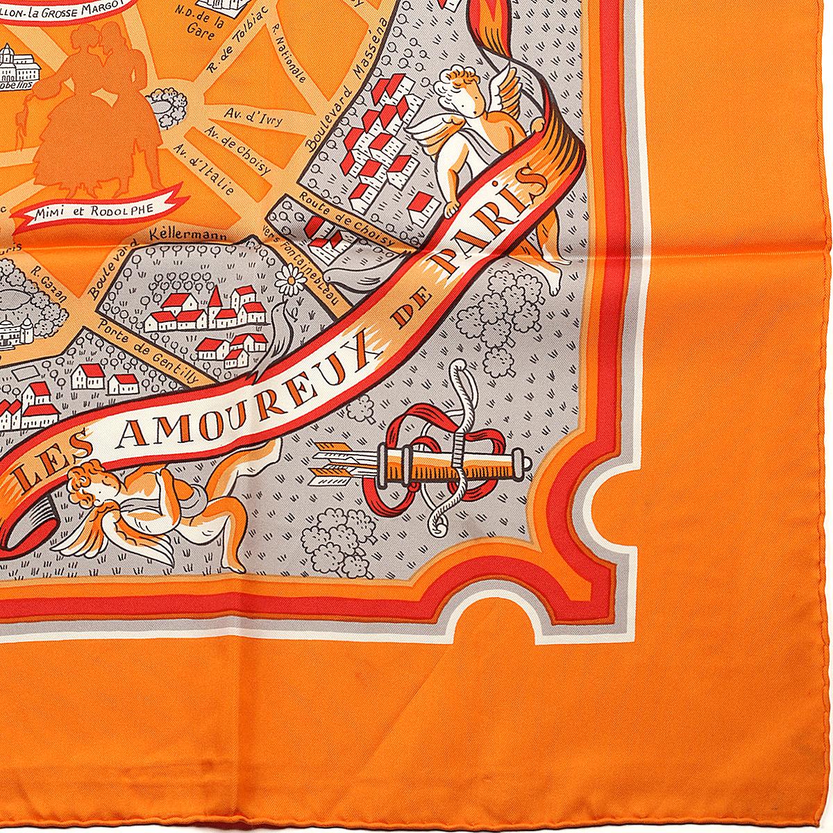 Hermes Scarf "Les Amoureux de Paris" by Maurice Tranchant 90cm Silk | Foulard Carre