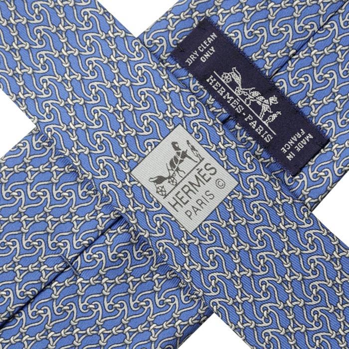 Hermes Men's Silk Tie Equestrian Geometric Pattern 605763 | Necktie Cravate