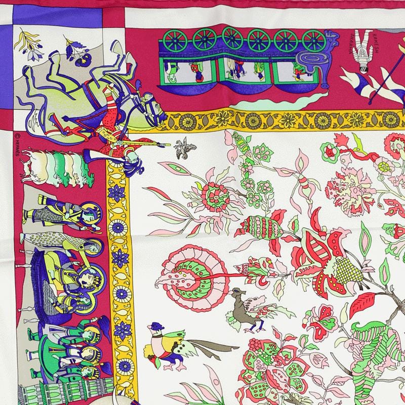 Hermes Scarf "Fantaisies Indiennes" by Loïc Dubigeon 90cm Silk