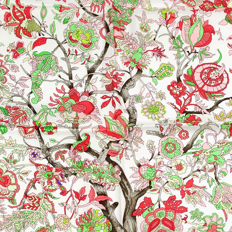 Hermes Scarf "Fantaisies Indiennes" by Loïc Dubigeon 90cm Silk
