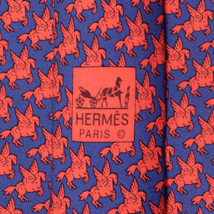 Hermes Men's Silk Tie Whimsical Pegasus Pattern 5117 | Necktie Cravate
