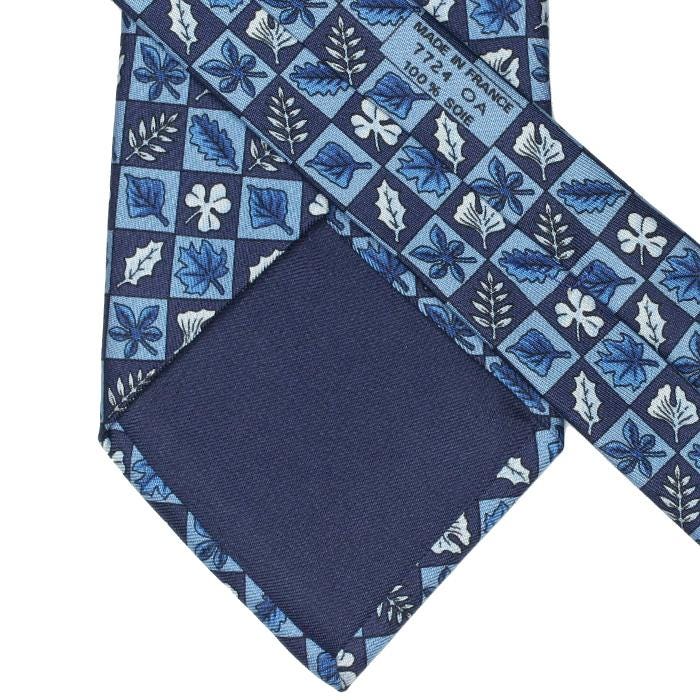 Hermes Men's Silk Tie Autumn Leaves Pattern 7724