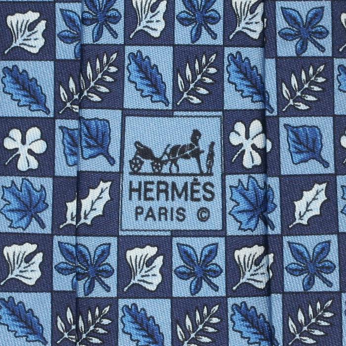 Hermes Men's Silk Tie Autumn Leaves Pattern 7724 | Necktie Cravate