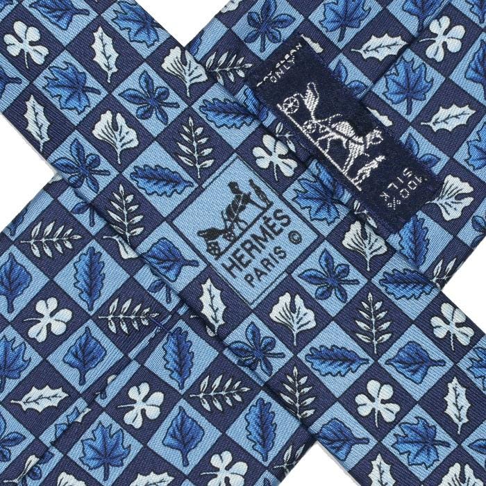 Hermes Men's Silk Tie Autumn Leaves Pattern 7724