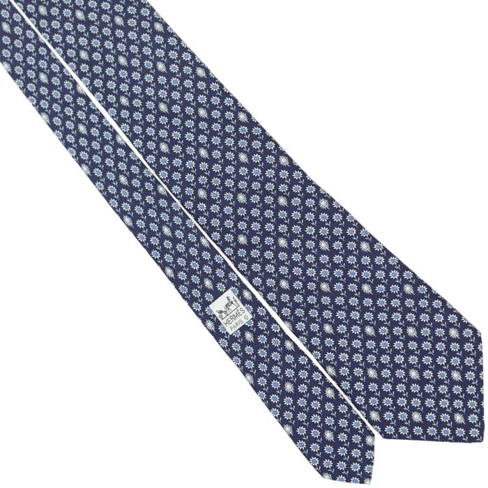 Hermes Men's Silk Tie Whimsical Sunflowers Pattern 5074 | Necktie Cravate