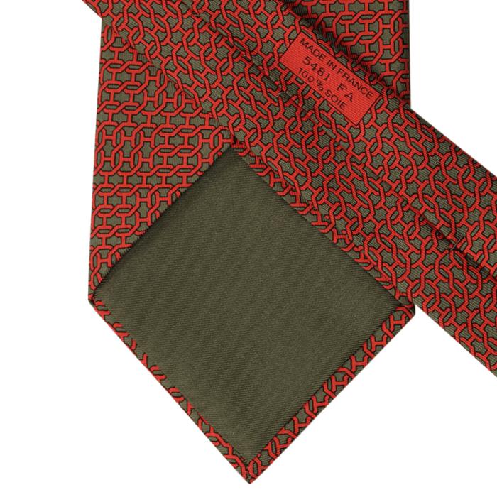 Hermes Men's Silk Tie H Geometric Pattern 5481 | Necktie Cravate