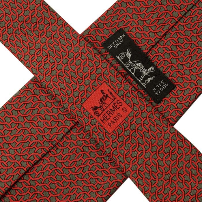 Hermes Men's Silk Tie H Geometric Pattern 5481 | Necktie Cravate