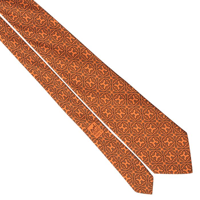 Hermes Men's Silk Tie H Geometric Pattern 5215 | Necktie Cravate