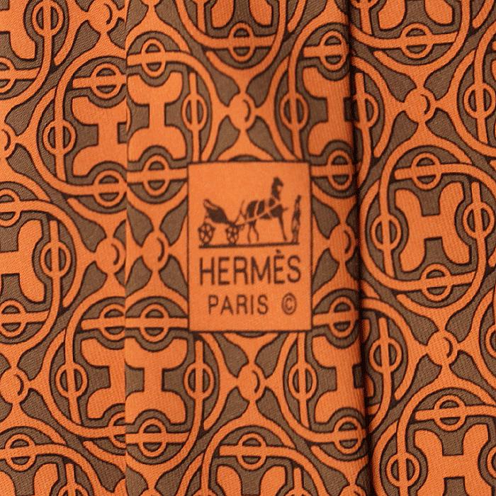 Hermes Men's Silk Tie H Geometric Pattern 5215 | Necktie Cravate