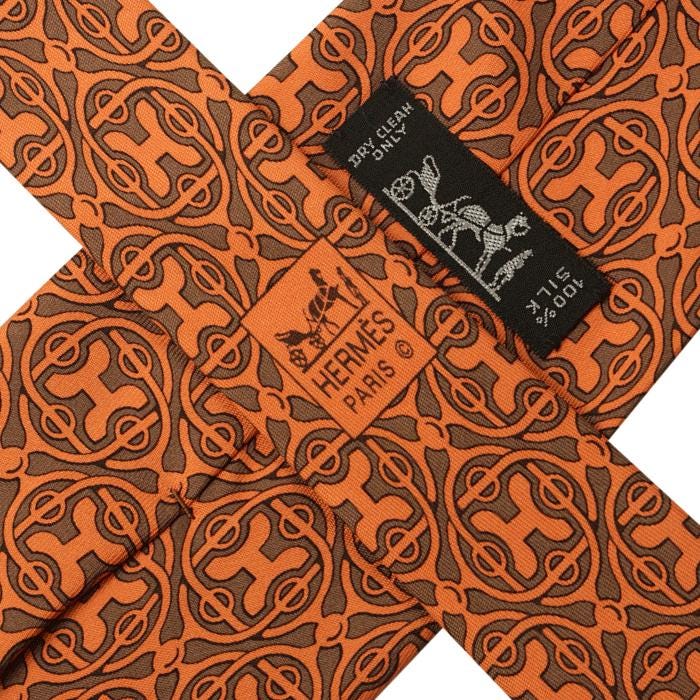 Hermes Men's Silk Tie H Geometric Pattern 5215 | Necktie Cravate