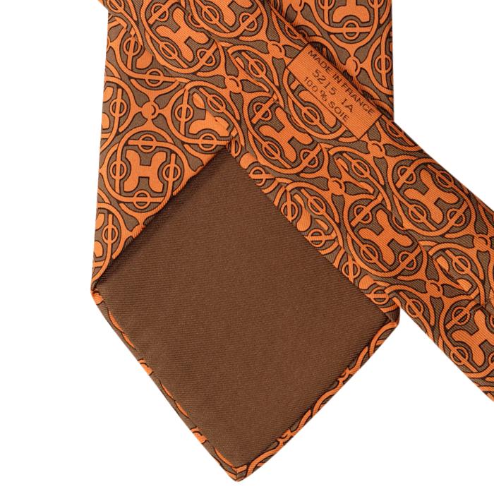 Hermes Men's Silk Tie H Geometric Pattern 5215 | Necktie Cravate