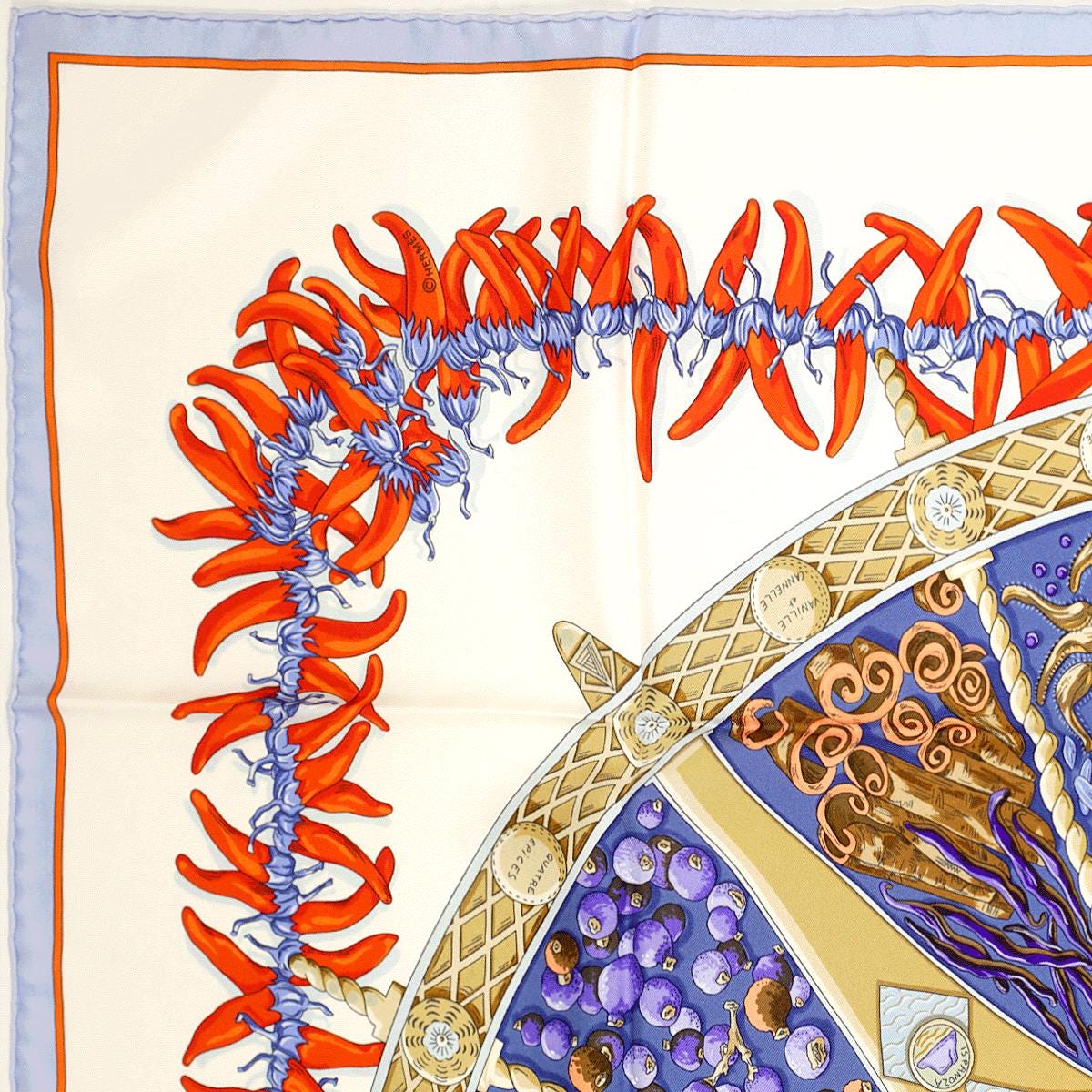 Hermes Scarf "Aux Pays de Epices" by Annie Faivre 90cm Silk | Carre Foulard