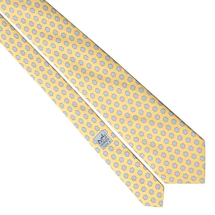 Hermes Men's Silk Tie Geometric Pattern 5185