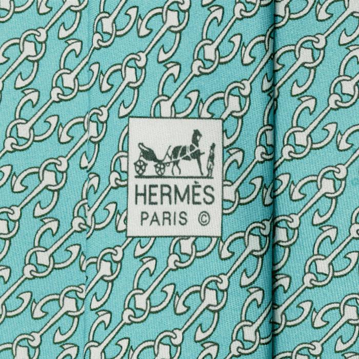 Hermes Men's Silk Tie Anchors Geometric Pattern 5358 | Necktie Cravate