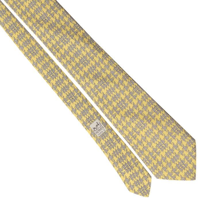 Hermes Men's Silk Tie Geometric Pattern 5116