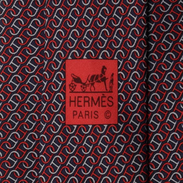 Hermes Men's Silk Tie Chaine d'Ancre Pattern 605934 | Necktie Cravate