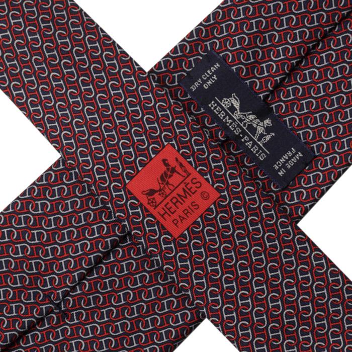 Hermes Men's Silk Tie Chaine d'Ancre Pattern 605934 | Necktie Cravate
