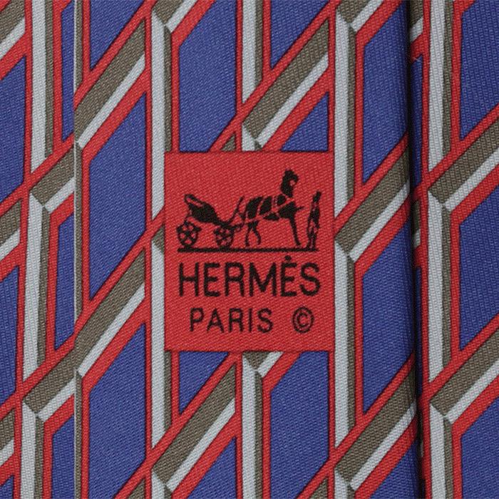 Hermes Men's Silk Tie Geometric Pattern 5458 | Necktie Cravate