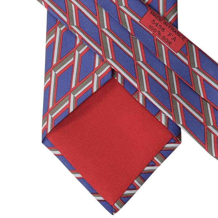 Hermes Men's Silk Tie Geometric Pattern 5458 | Necktie Cravate