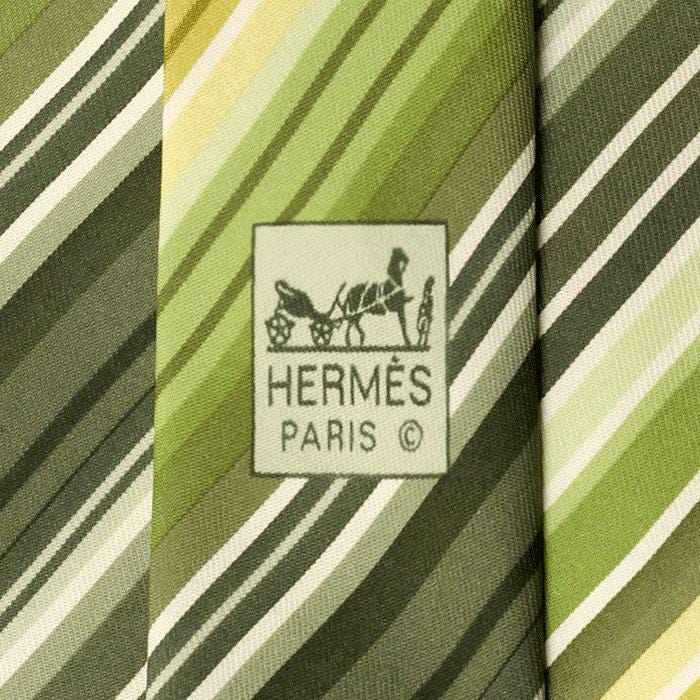 Hermes Men's Silk Tie Stripes Pattern 5257