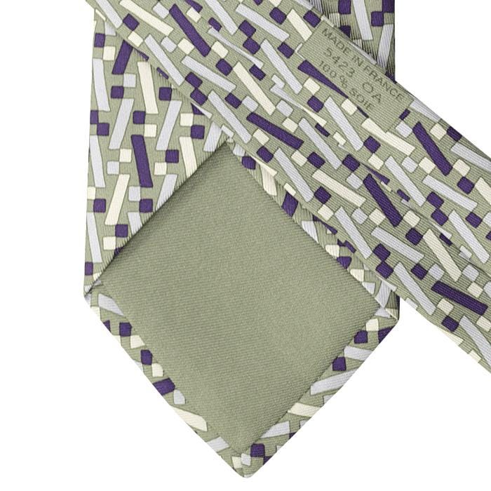 Hermes Men's Silk Tie Geometric Pattern 5423