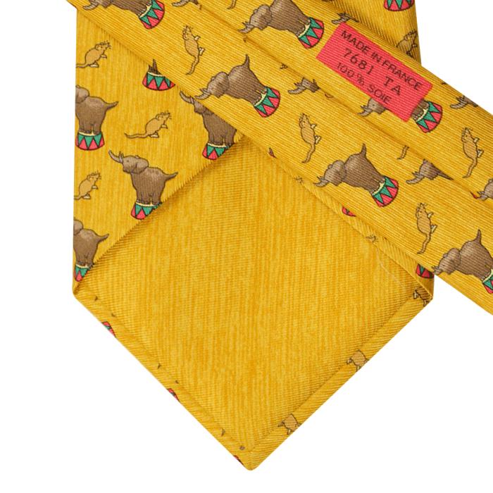 Hermes Men's Silk Tie Whimsical Circus Elephants Pattern 7681 | Necktie Cravate