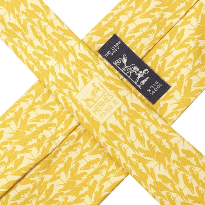 Hermes Men's Silk Tie Bird Silhouettes Pattern 5233