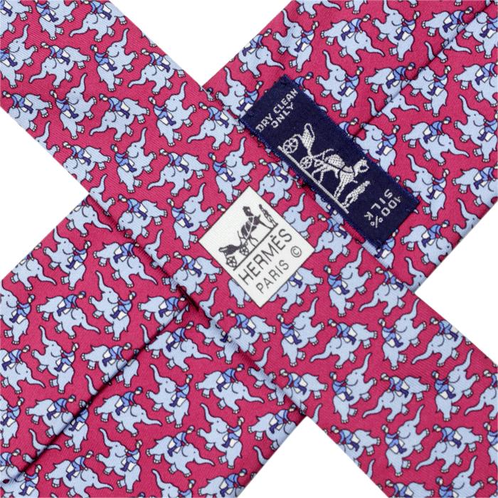 Hermes Men's Silk Tie Whimsical Elephant Jockeys Pattern 5386