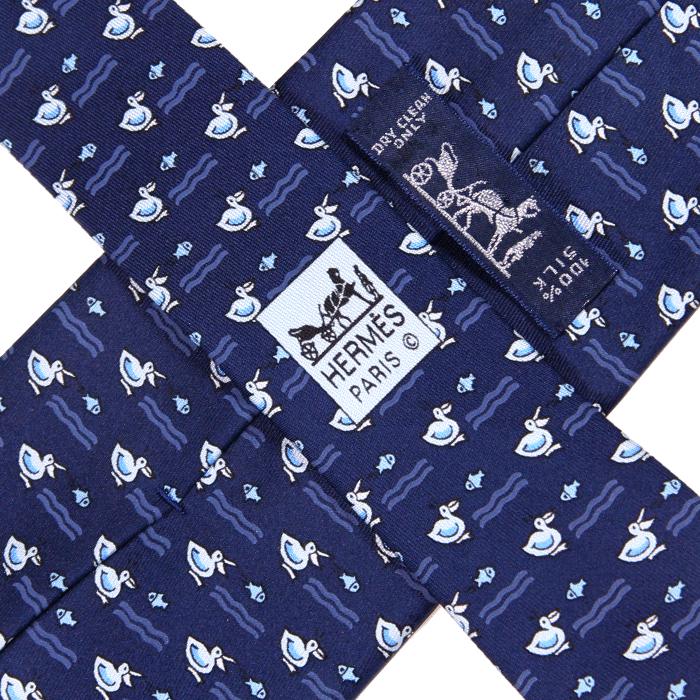 Hermes Men's Silk Tie Whimsical Ducks Pattern 5208 | Necktie Cravate