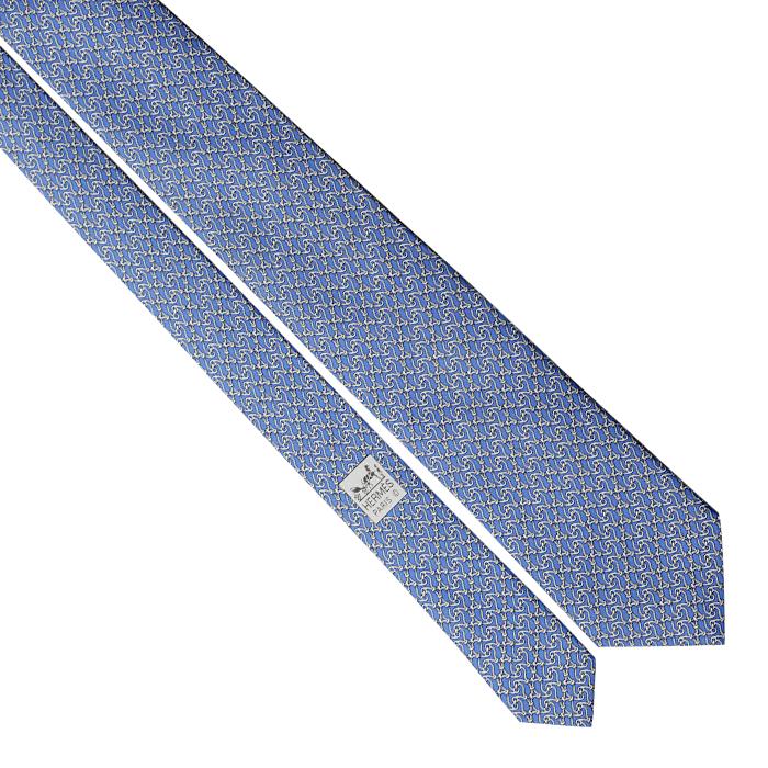 Hermes Men's Silk Tie Equestrian Geometric Pattern 605763 | Necktie Cravate
