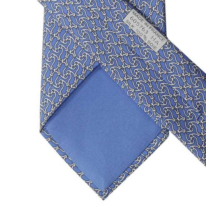 Hermes Men's Silk Tie Equestrian Geometric Pattern 605763 | Necktie Cravate