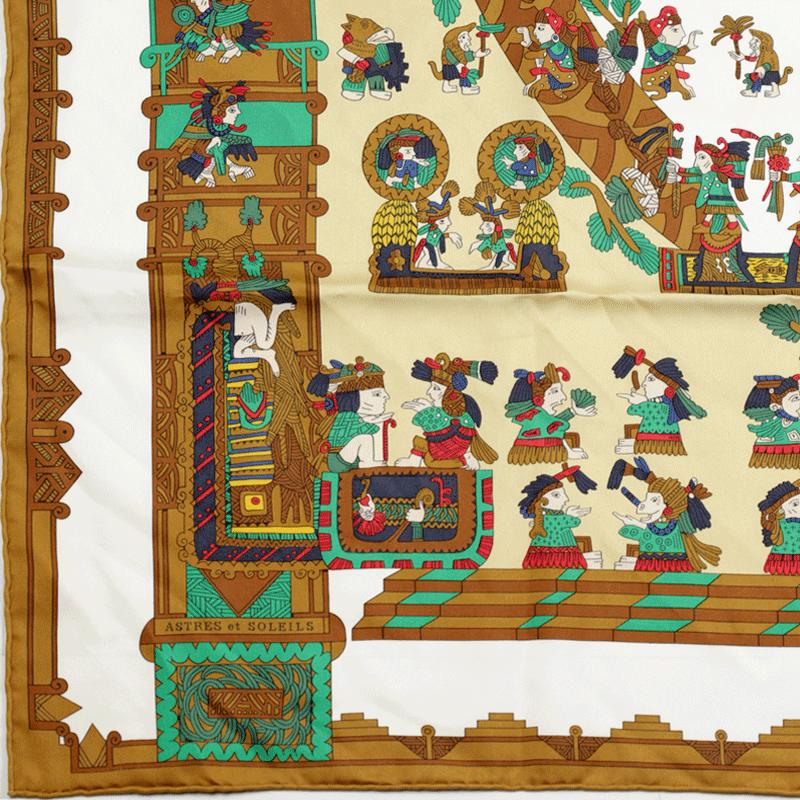 Hermes Scarf "Astres et Soleils" by Annie Faivre Vintage 90cm Silk