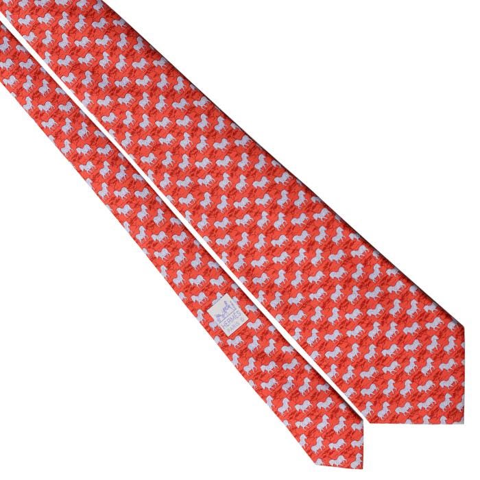 Hermes Men's Silk Tie Zebras Pattern 7110 | Necktie Cravate