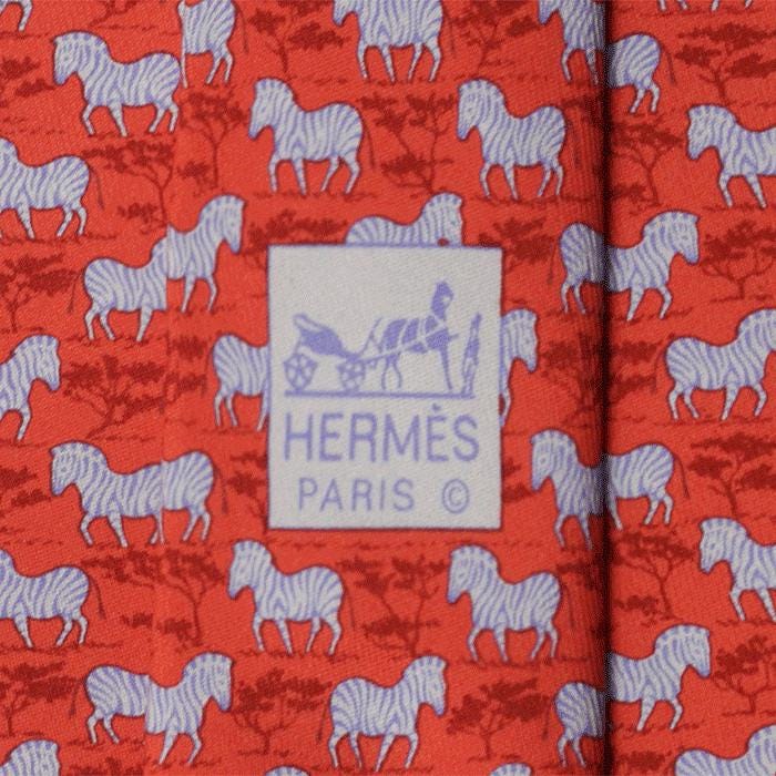 Hermes Men's Silk Tie Zebras Pattern 7110 | Necktie Cravate